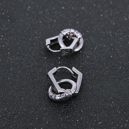 Tribal Geometric Drop Earrings - Image 4