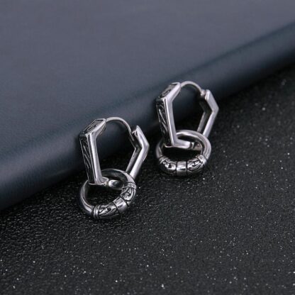 Tribal Geometric Drop Earrings - Image 5