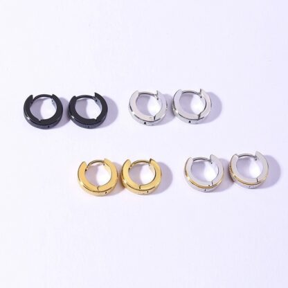 Edgy Circle Hoop Earrings - Image 2