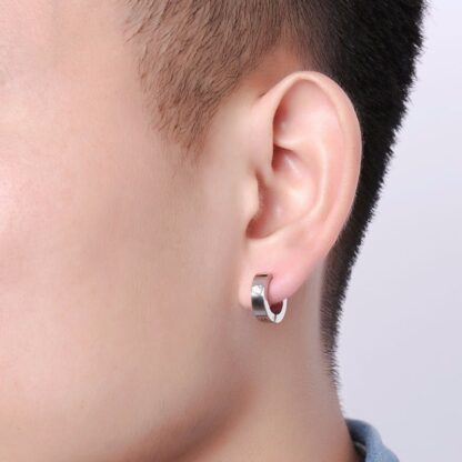 Circle Earrings with Shiny Spots - Image 3