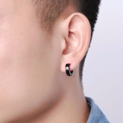 Circle Earrings with Shiny Spots - Image 2
