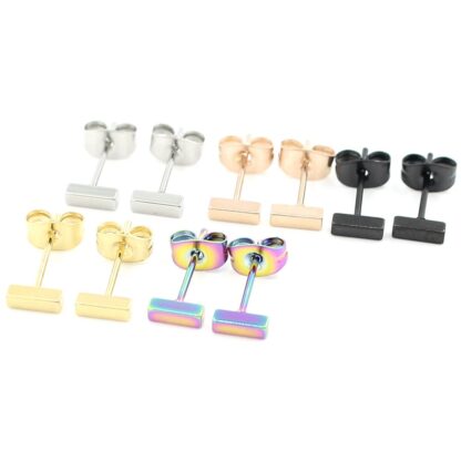 Bar Stud Earrings - Image 4