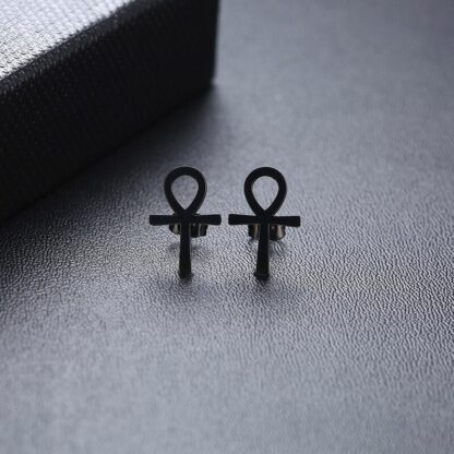 Cross Symbol Drop Earrings - Image 2