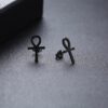 Cross Symbol Drop Earrings - Image 3