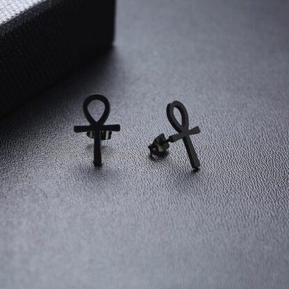 Cross Symbol Drop Earrings - Image 3
