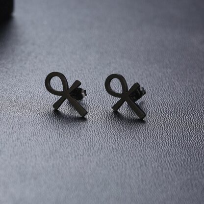 Cross Symbol Drop Earrings - Image 4