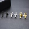 Cross Symbol Drop Earrings - Image 5