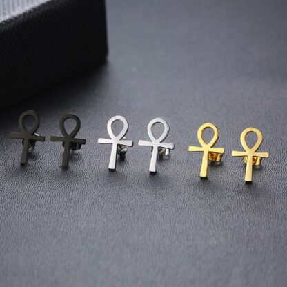 Cross Symbol Drop Earrings - Image 5