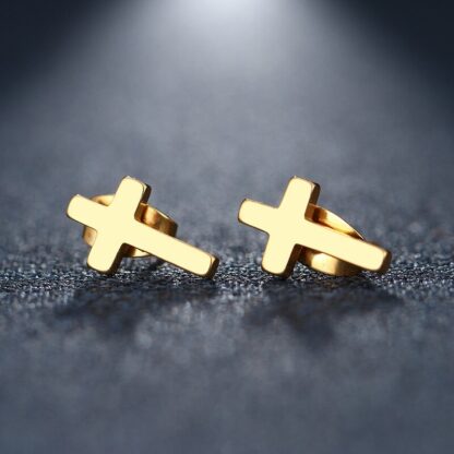 Cross Stud Earrings - Image 2