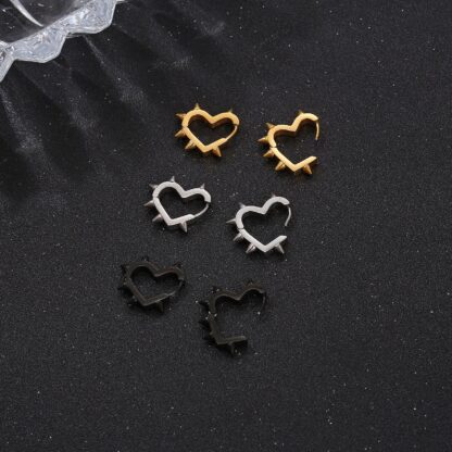 Edgy Heart Spike Earrings - Image 2