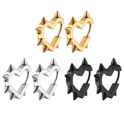Edgy Heart Spike Earrings