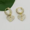 New Heart Dangle Charm Hoop Earrings - Image 5