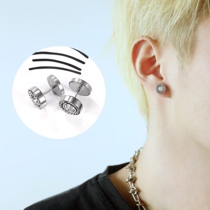 Earrings with Round Studs - Image 2