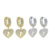 New Heart Dangle Charm Hoop Earrings - Image 3