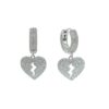 New Heart Dangle Charm Hoop Earrings - Image 4
