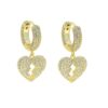 New Heart Dangle Charm Hoop Earrings
