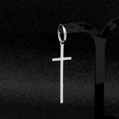 Long Cross Pendant Earring - Image 5