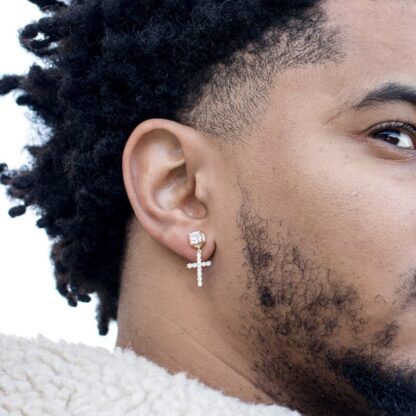 Punk Cross Stud Earrings Hip Hop - Image 2