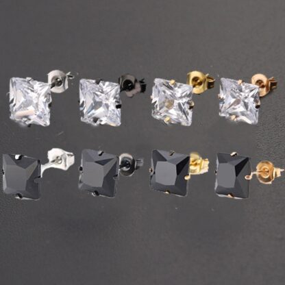 Square  Stud Earrings in Different Sizes - Image 2