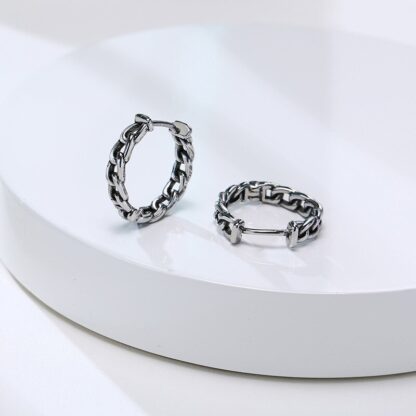 Men’s Chain Hoop Ear Clip - Image 4