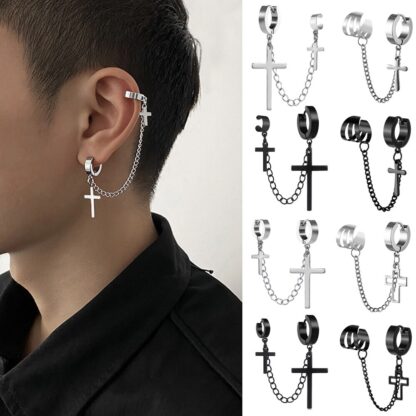 1Pcs Fashion Punk Cross Clip Earring - Image 2