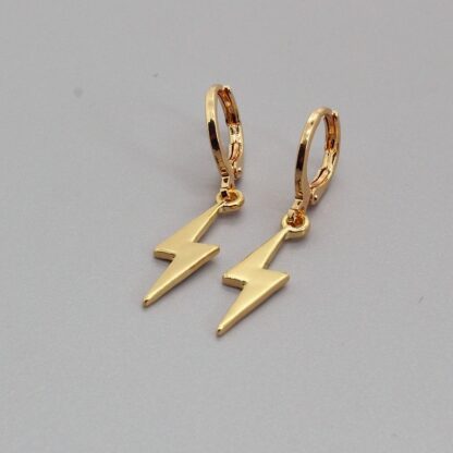 Cool Lightning Geometric Hoop Earrings - Image 2