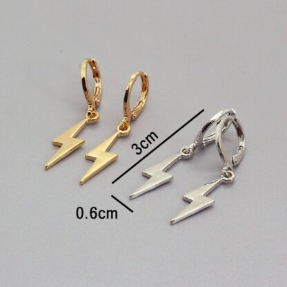 Cool Lightning Geometric Hoop Earrings - Image 4