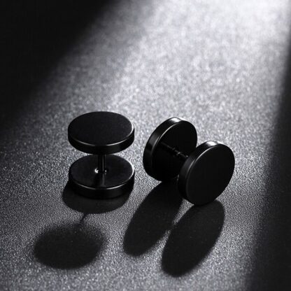 Black Piercing Hoop Earrings - Image 2