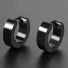 Black Piercing Hoop Earrings - Image 3