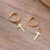 Men’s Cross Dangle Earrings - Image 4