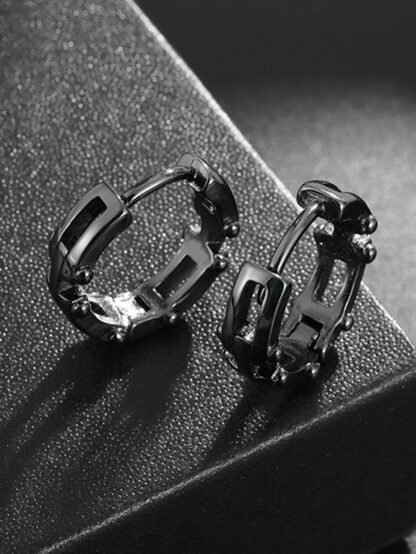 Geometric Hoop Earrings with Irregular Shapes - Image 3