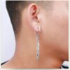 Feather and Chain Hoop Earrings - Image 5