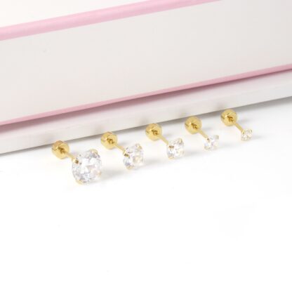Clear Cubic Cluster Earrings - Image 3