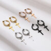 Men’s Cross Dangle Earrings - Image 5