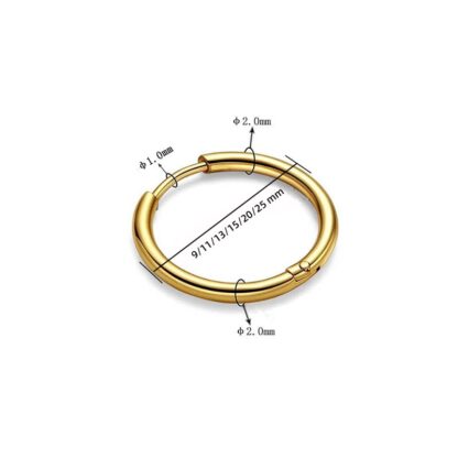Gold Color Round Hoop Earrings - Image 5