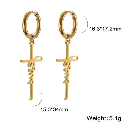 Hoop Earrings with Faith Message - Image 6