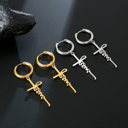Hoop Earrings with Faith Message