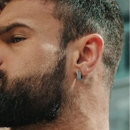 Small Round Hoops for Men - Image 3