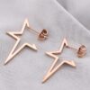 Geometric Stud Earrings with Star - Image 3