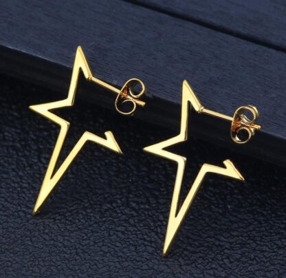 Geometric Stud Earrings with Star - Image 4