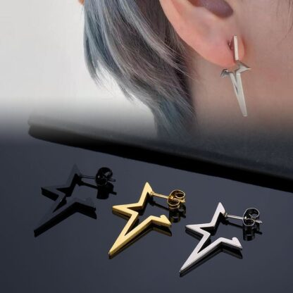Geometric Stud Earrings with Star