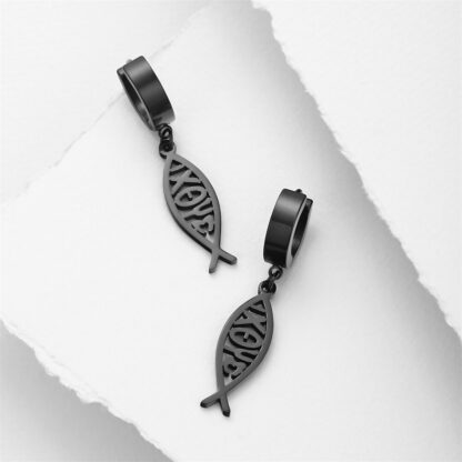 Hoop Earrings with Faith Message - Image 4