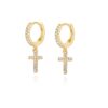 Silver Color Cross Pendant Earrings - Image 4