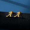 Luxury Stud Earrings with Alphabet - Image 2