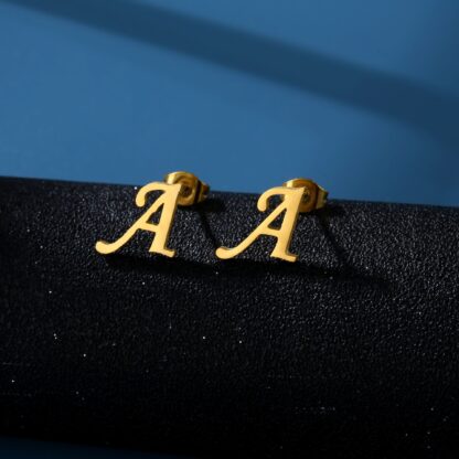 Luxury Stud Earrings with Alphabet - Image 2