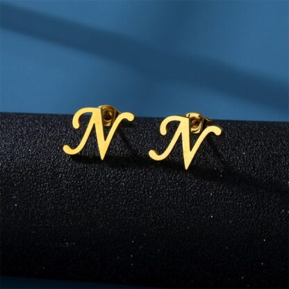 Luxury Stud Earrings with Alphabet - Image 4