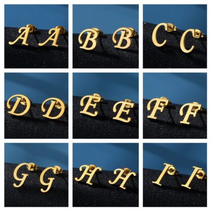 Luxury Stud Earrings with Alphabet