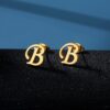 Luxury Stud Earrings with Alphabet - Image 3