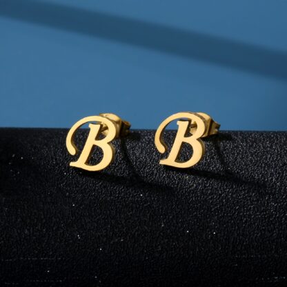 Luxury Stud Earrings with Alphabet - Image 3