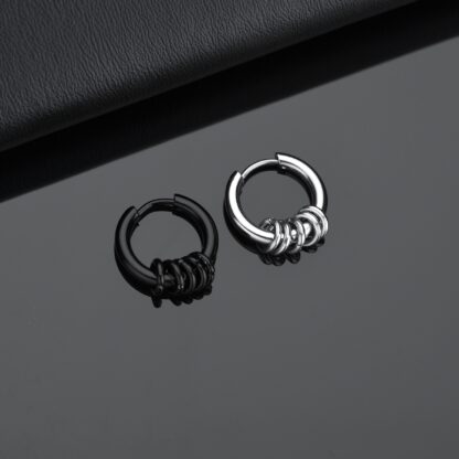 Rock Ball Ear Hoops - Image 2